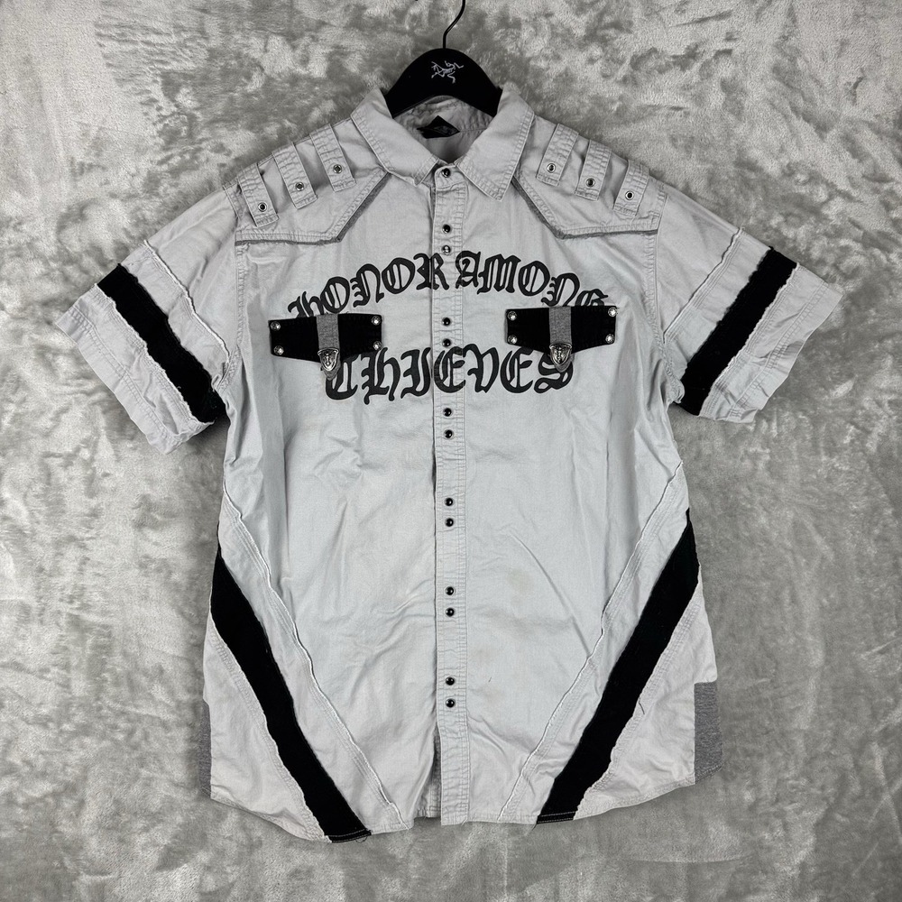 Vintage Blac Label Premium Shirt Pearl Snap Embroidered Mens XL Grunge Y2K Emo